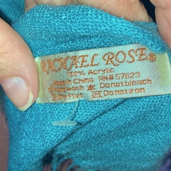 Rachael Rose Blue Gradient Shawl Wrap 68x28 Inch Acrylic - Picture 5 of 5